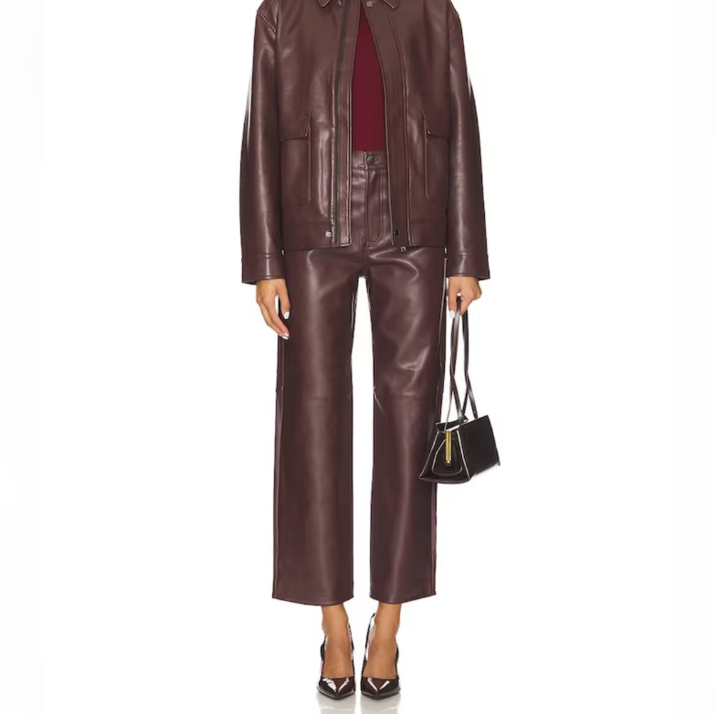 Jett High Rise Bowed Straight in Cabernet